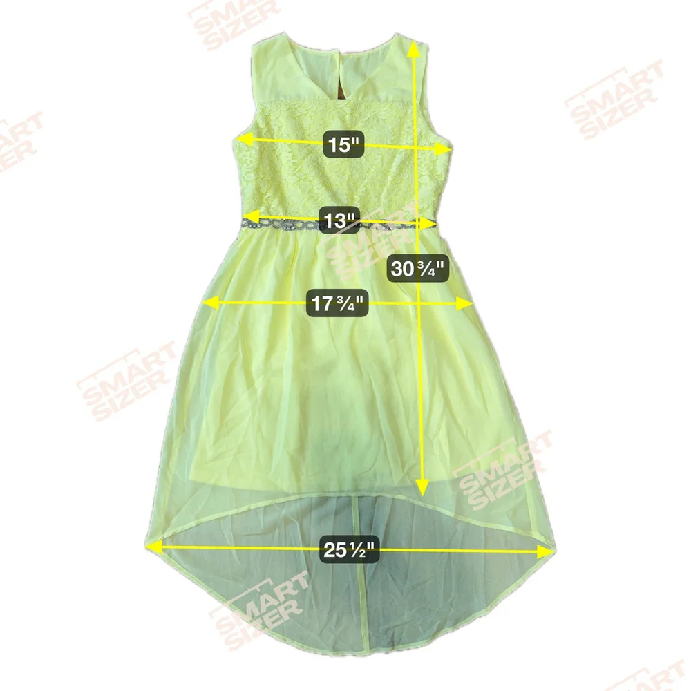 Girls Elegant High-Low Party Dress, Pale Yellow Lace Bodice with Crystal Belt, C